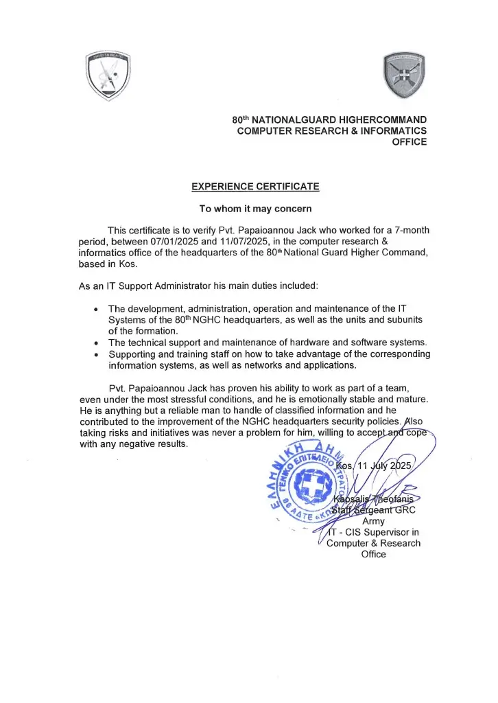 Military IT Certification